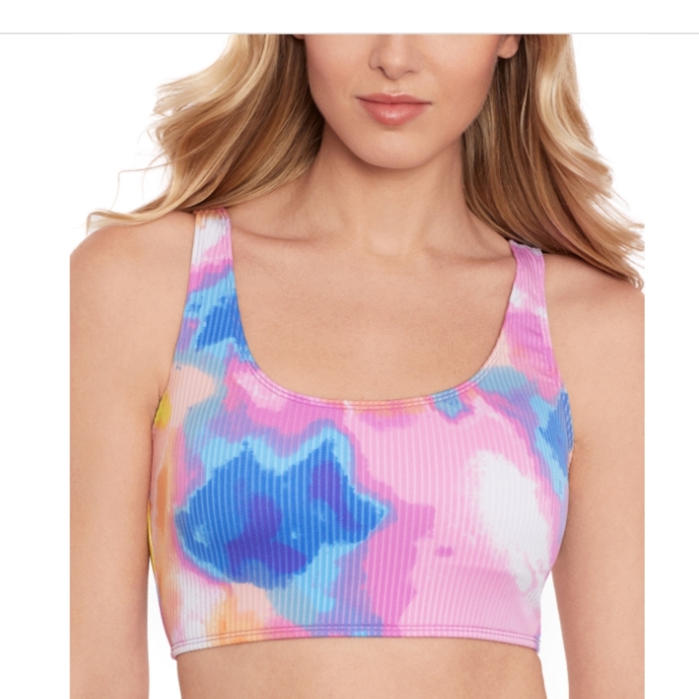 Salt + Cove Pink and Blue Bikini Top